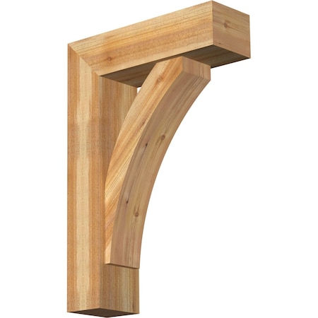 Ekena Millwork Thorton Block Rough Sawn Bracket w/ Offset Brace, Western Red Cedar, 8"W x 26"D x 38"H BKT0806X26X38THR05RWR